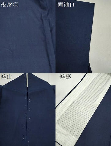 平和屋着物*夏物 紗紬 紺色 正絹 逸品 CABG2387ze