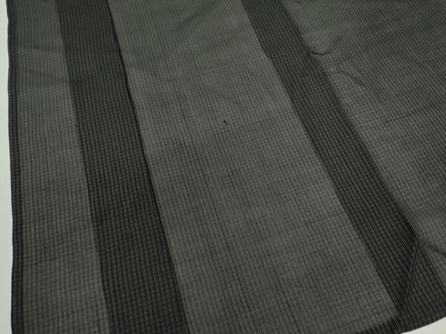 平和屋着物*夏物 男性 お召 紗 格子柄 正絹 逸品 CABG2389ze