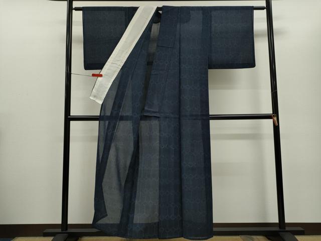 平和屋着物*夏物 小紋 紗 亀甲重ね 交織 CABG2390ze