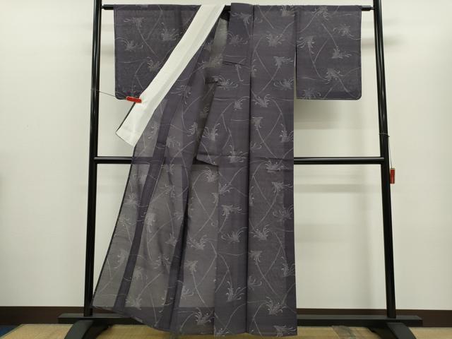 平和屋着物*夏物 紗紬 草木文 正絹 逸品 未使用 CABG2391ze