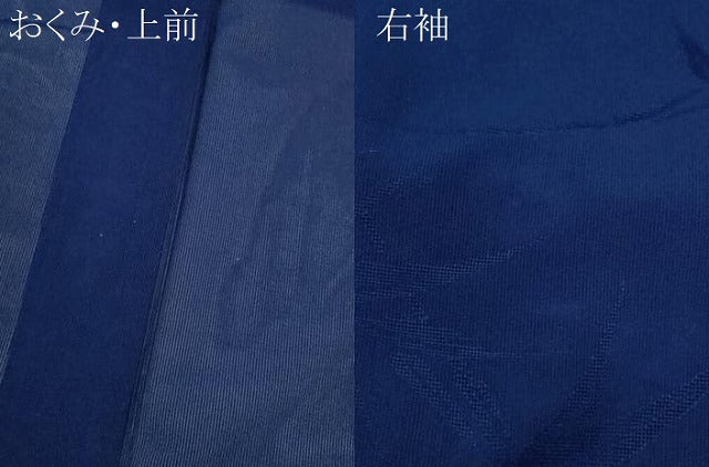 平和屋着物*夏物 色無地 笹竹紋紗 紺青色 正絹 逸品 CABG2396ze
