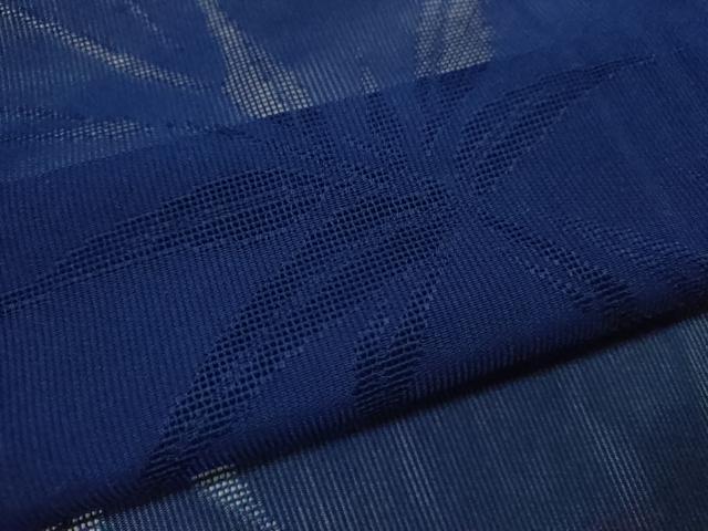 平和屋着物*夏物 色無地 笹竹紋紗 紺青色 正絹 逸品 CABG2396ze