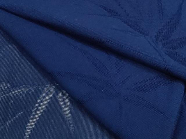 平和屋着物*夏物 色無地 笹竹紋紗 紺青色 正絹 逸品 CABG2396ze