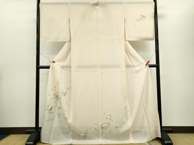 平和屋着物*夏物 訪問着 絽 友禅 籬枝花文 暈し染め 正絹 逸品 CABG2397ze