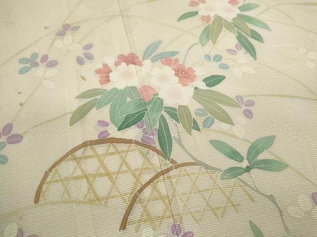 平和屋着物*夏物 訪問着 絽 友禅 籬枝花文 暈し染め 正絹 逸品 CABG2397ze
