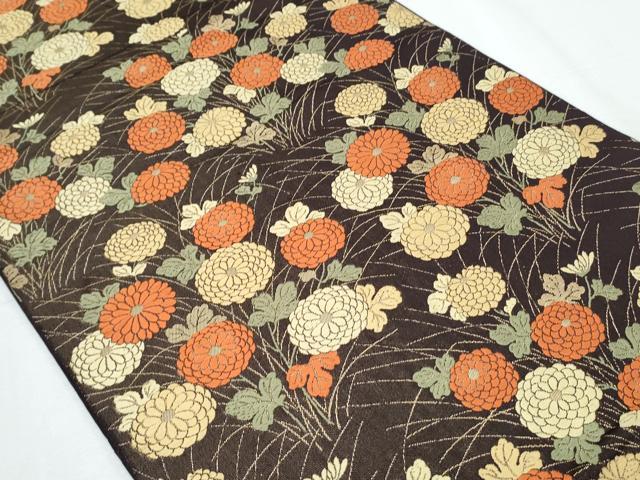 平和屋着物◎六通柄袋帯 唐織 草花文 金糸 正絹 逸品 CABG2413th