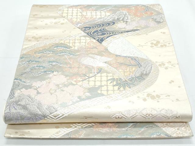平和屋着物◎六通柄袋帯 桃山絵巻 金糸 正絹 逸品 CABG2414th