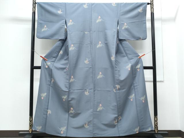 平和屋着物▽小紋 単衣 櫛 簪 洗える着物 CABG2437th