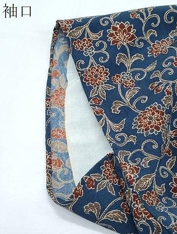 平和屋着物▽上質な小紋 単衣 更紗花文 鬼しぼ縮緬 正絹 逸品 CABG2441th