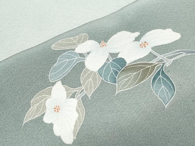 平和屋着物▽訪問着 単衣 友禅 草花文 暈し染め 正絹 逸品 CABG2452th