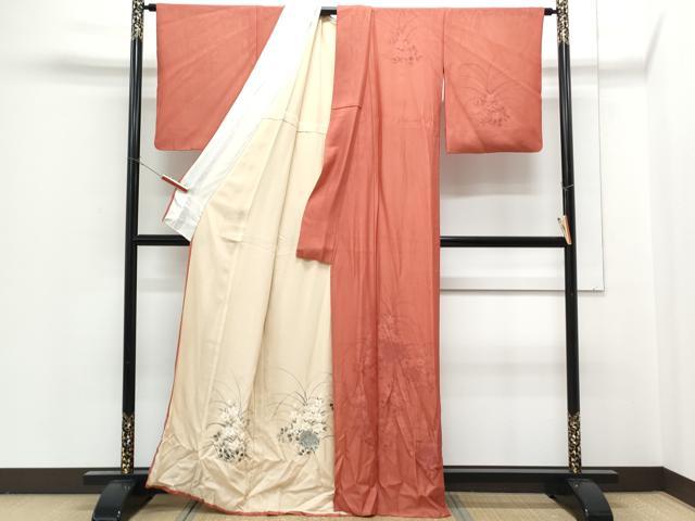 平和屋着物▽訪問着 単衣 紗袷 紗×絽 糸巻き花文 正絹 逸品 CABG2453th