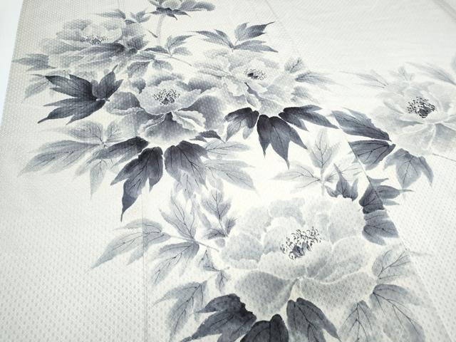 平和屋着物▽訪問着 単衣 手描き 草花文 正絹 逸品 CABG2454th