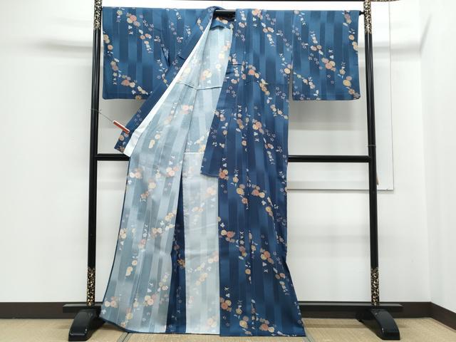 平和屋着物▽小紋 単衣 花間道 洗える着物 CABG2456th