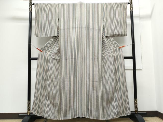平和屋着物▽上質な小紋 単衣 竹間道 鬼しぼ縮緬 正絹 逸品 CABG2472th