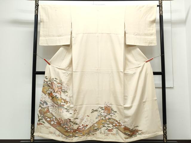 平和屋着物■豪華色留袖 御所車飛鶴花文 金彩 正絹 逸品 CABG2482th