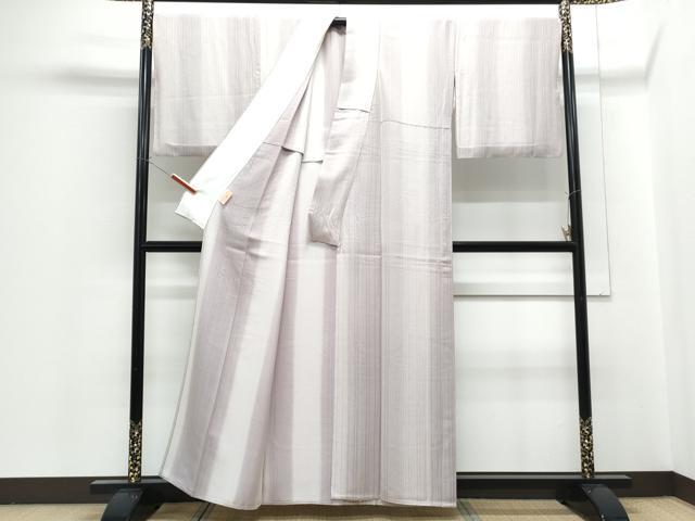 平和屋着物▽上質な小紋 単衣 縞 暈し染め 正絹 逸品 CABG2487th
