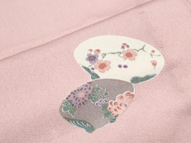 平和屋着物▽小紋 単衣 貝合わせ花文 洗える着物 CABG2488th