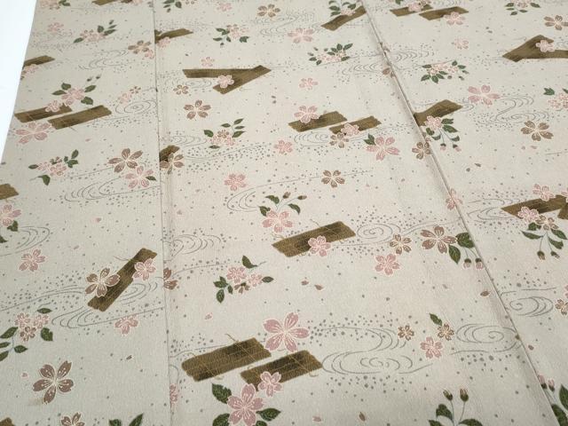 平和屋着物▽小紋 単衣 花筏文 洗える着物 CABG2513th