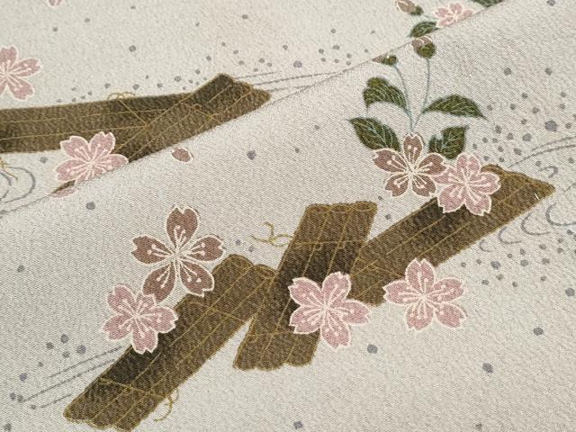 平和屋着物▽小紋 単衣 花筏文 洗える着物 CABG2513th