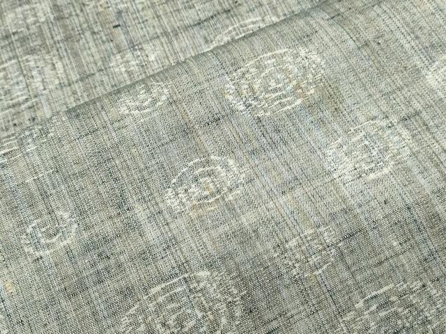 平和屋着物▽上質な紬 単衣 渦巻き 正絹 逸品 CABG2514th