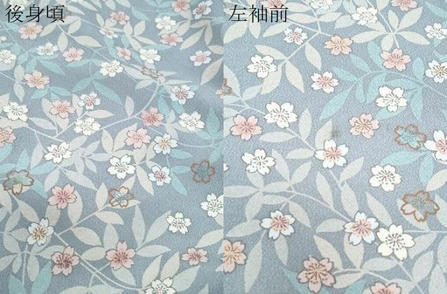 平和屋着物▽小紋 単衣 草花文 洗える着物 CABG2522th