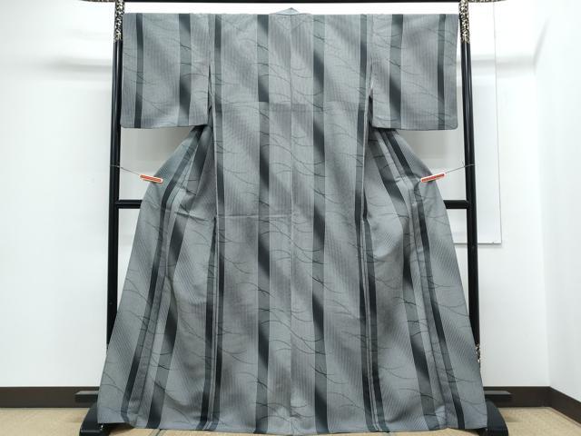 平和屋着物▽小紋 単衣 芝草間道 洗える着物 CABG2535th