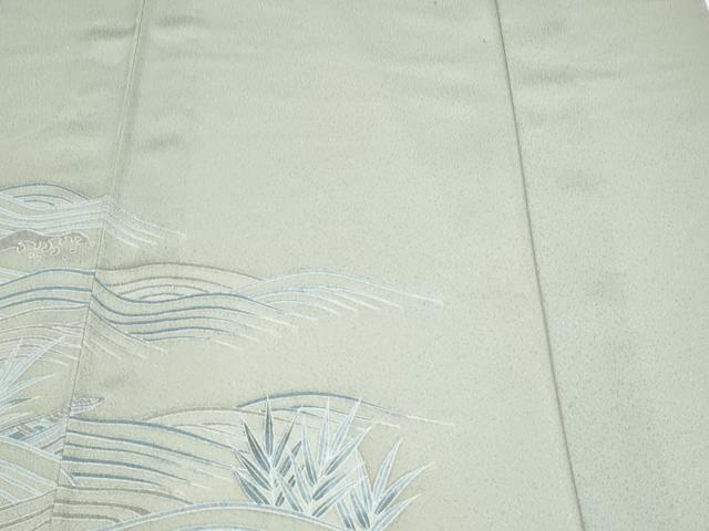 平和屋着物▽訪問着 単衣 扇面花文 金彩 洗える着物 CABG2544th