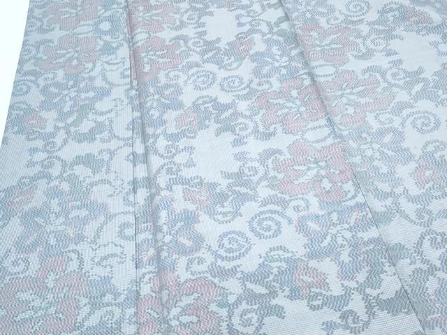 平和屋着物▽本場大島紬 単衣 7マルキ 花唐草文 正絹 逸品 CABG2547th
