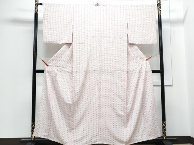 平和屋着物▽上質な小紋 単衣 麻の葉文様 正絹 逸品 CABG2560th