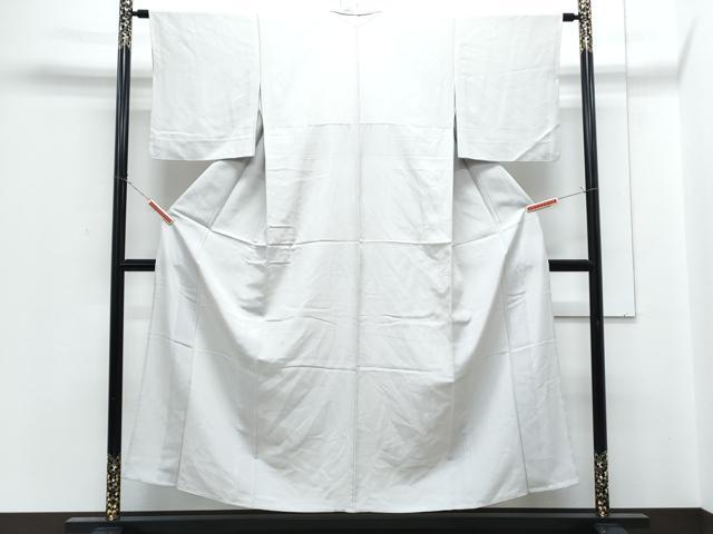 平和屋着物▽上質な色無地 単衣 白鼠色 正絹 逸品 CABG2571th