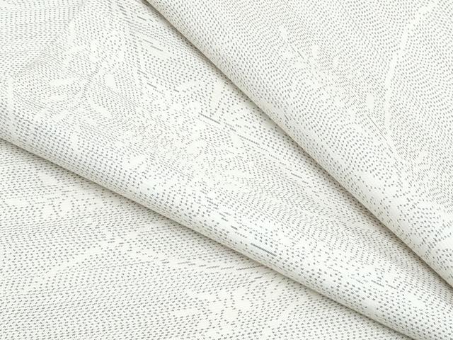 平和屋着物▽本場大島紬 単衣 白大島 草花文 正絹 逸品 CABG2585th