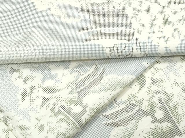平和屋着物▽上質な紬 単衣 風景文 正絹 逸品 CABG2586th
