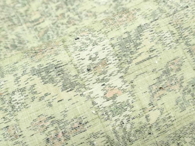 平和屋着物▽上質な紬 単衣 吉祥花文 正絹 逸品 CABG2589th