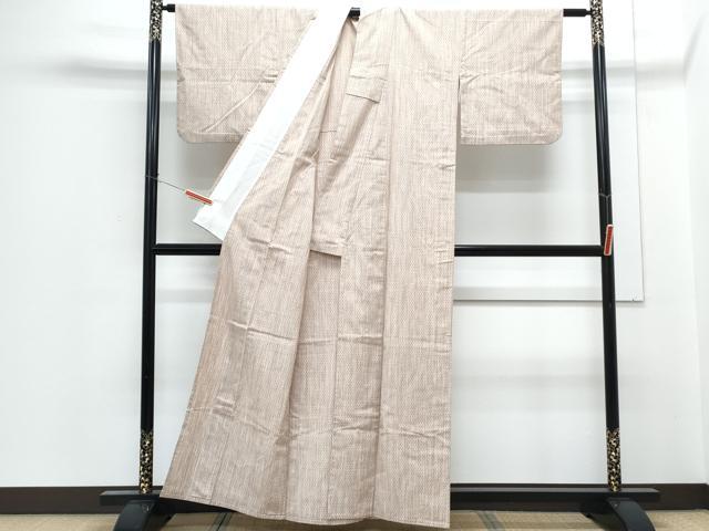 平和屋着物▽上質な紬 単衣 蚊絣 正絹 逸品 CABG2591th