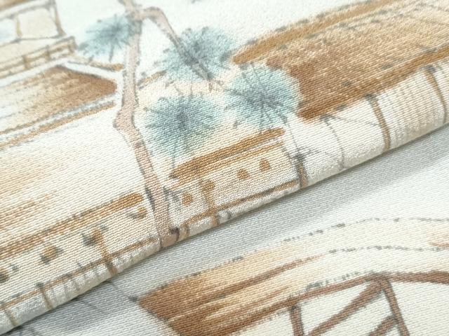 平和屋着物▽訪問着 単衣 手描き 風景文 暈し染め 正絹 逸品 CABG2602th