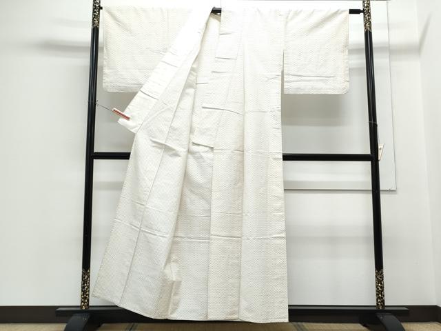 平和屋着物▽上質な紬 単衣 蚊絣 正絹 逸品 CABG2603th