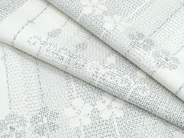 平和屋着物▽本塩沢 単衣 110亀甲 花間道 正絹 逸品 CABG2605th