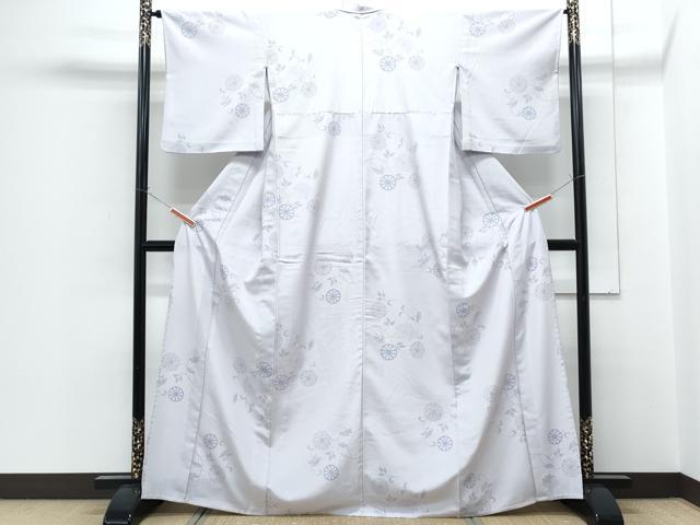 平和屋着物▽小紋 単衣 花唐草文 洗える着物 CABG2611th