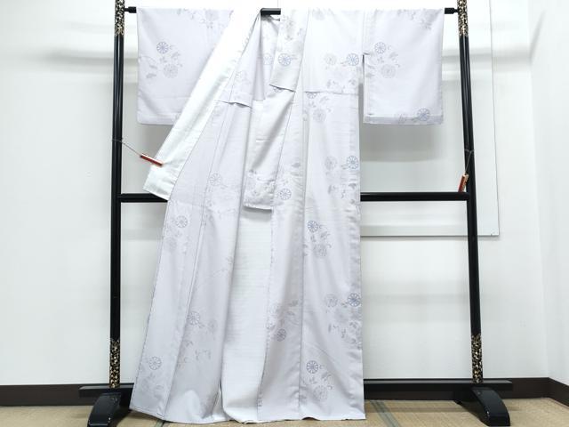 平和屋着物▽小紋 単衣 花唐草文 洗える着物 CABG2611th