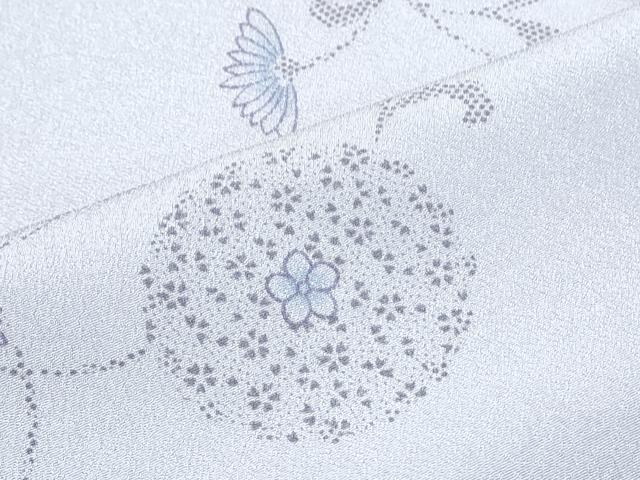 平和屋着物▽小紋 単衣 花唐草文 洗える着物 CABG2611th