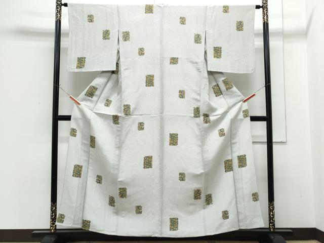 平和屋着物▽上質な小紋 単衣 色紙吉祥花文 正絹 逸品 CABG2615th