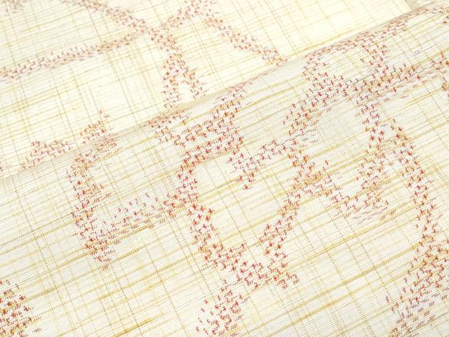 平和屋着物▽上質な紬 単衣 花唐草文 正絹 逸品 CABG2629th