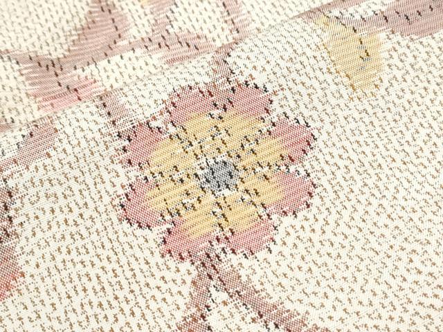 平和屋着物▽上質な紬 単衣 花唐草文 正絹 逸品 CABG2630th