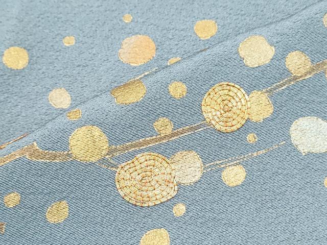 平和屋着物▽訪問着 単衣 駒刺繍 枝花文 金彩 正絹 逸品 CABG2631th