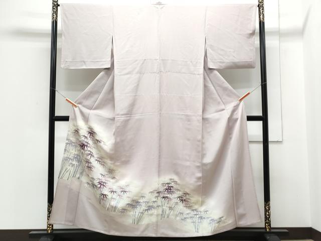 平和屋着物▽色留訪問着 単衣 刺繍 笹竹文 暈し染め 正絹 逸品 CABG2632th