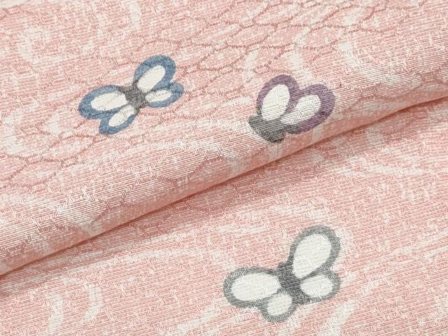 平和屋着物▽上質な小紋 単衣 花蝶文 金彩 正絹 逸品 CABG2634th