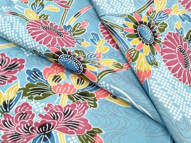 平和屋着物▽上質な小紋 単衣 型染め 花筏文 正絹 逸品 CABG2638th