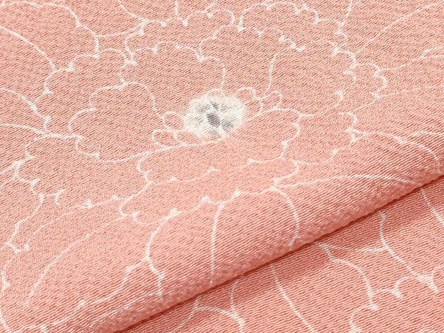 平和屋着物▽上質な小紋 単衣 絞り 草花文 鬼しぼ縮緬 正絹 逸品 CABG2639th