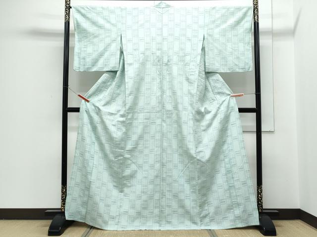 平和屋着物▽上質な紬 単衣 吉祥間道 正絹 逸品 CABG2644th