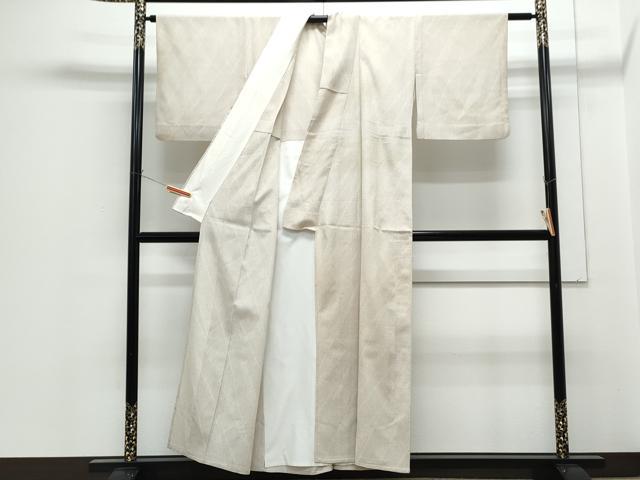 平和屋着物▽本塩沢 単衣 110亀甲 斜線文 正絹 逸品 CABG2645th